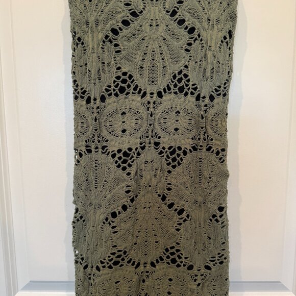 FREE PEOPLE INTIMATELY Sweetheart Bodycon Midi dress olive green black size XS/S - Picture 3 of 6